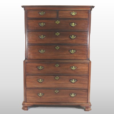 Lot 558 - A George III mahogany chest on chest