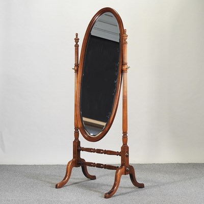 Lot 600 - A Victorian style cheval mirror