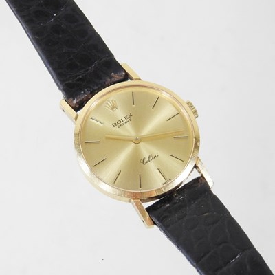 Lot 5 - An 18 carat gold cased Rolex Cellini ladies...
