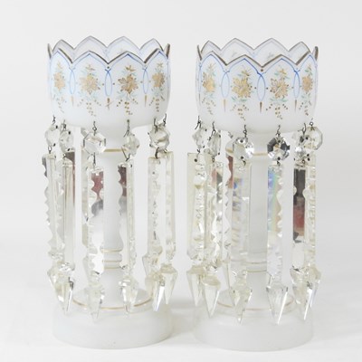 Lot 98 - A pair of early 20th century French opaline...