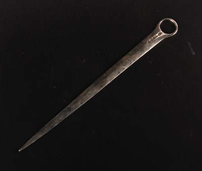 Lot 143 - A George III silver meat skewer, hallmarked...
