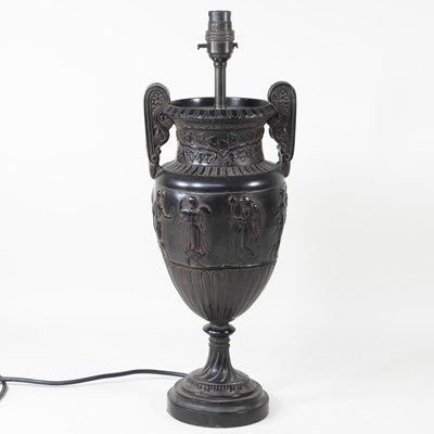Lot 43 - A bronzed Grecian style table lamp, 47cm high