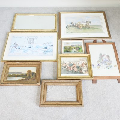 Lot 519 - English school, early 20th century, lake scene,...