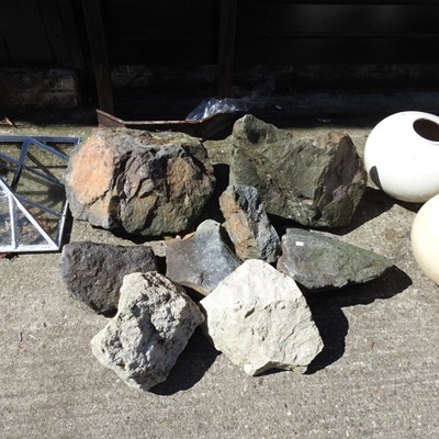 Lot 473 - A collection of large ornamental garden rocks (8)
