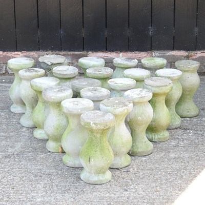Lot 306 - A collection of cast stone garden balustrade,...