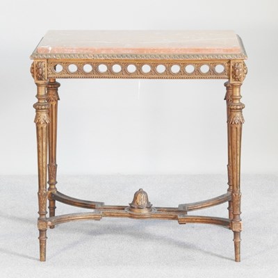 Lot 144 - A French style gilt console table, 20th...