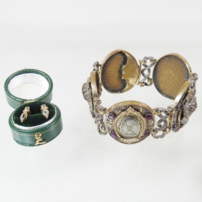 Lot 308 - An antique continental gilt flexible bracelet,...