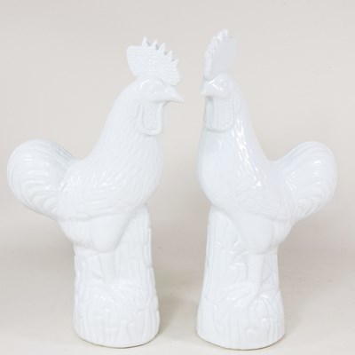 Lot 87 - A pair of modern Chinese blanc de chine models...