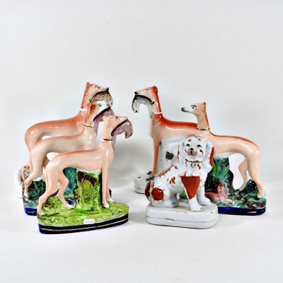 Lot 228 - A pair of 19th century Staffordshire...