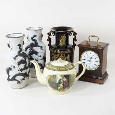 Lot 438 - A pair of Chinese crackle glazed porcelain...