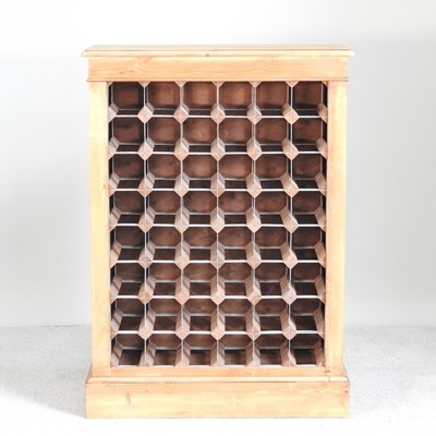 Lot 257 - A hand made pine wine rack, to hold...