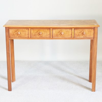 Lot 91 - A hand made elm and yew crossbanded side table,...