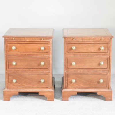 Lot 41 - A pair of good quality reproduction walnut and...