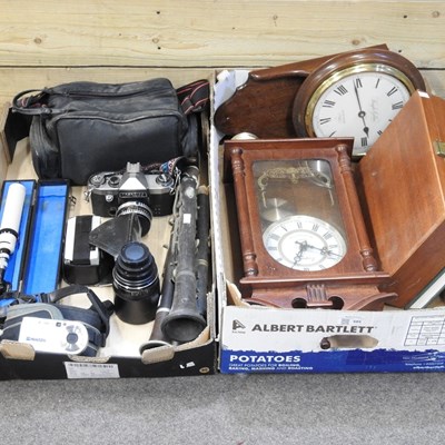 Lot 395 - A collection of camera equipment, together...