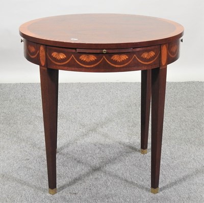 Lot 399 - A reproduction inlaid occasional table