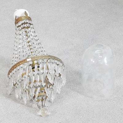 Lot 406 - An etched glass light shade, together with a...