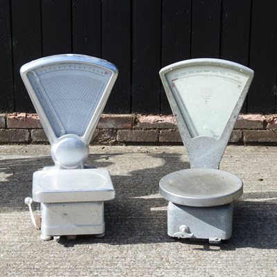 Lot 551 - A set of old shop scales, together with...