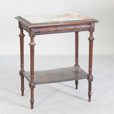 Lot 151 - A French walnut side table, 20th century, with...