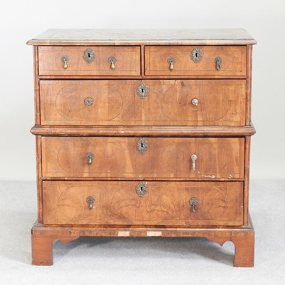 Lot 258 - An early 18th century walnut and inlaid chest,...