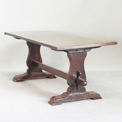 Lot 349 - An early 20th century oak refectory dining...