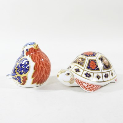 Lot 14 - A Royal Crown Derby Imari turtle paperweight,...