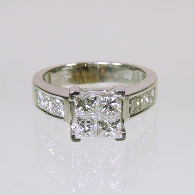 Lot 247 - A large modern 14 carat white gold diamond...