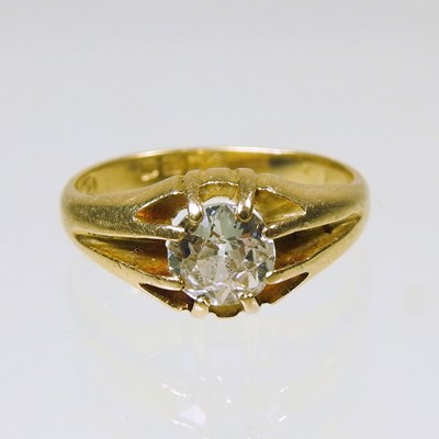 Lot 141 - An 18 carat gold diamond single stone ring,...