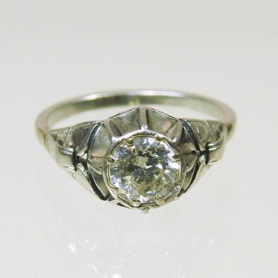 Lot 196 - A white gold solitaire diamond ring,...