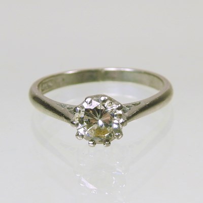 Lot 160 - An 18 carat white gold diamond solitaire,...