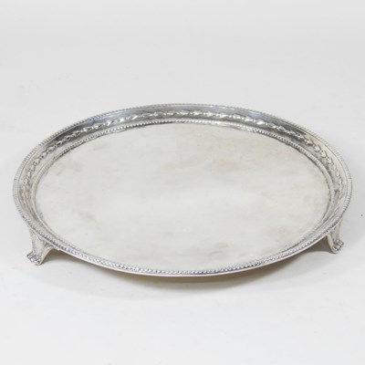 Lot 202 - A Victorian silver salver, of circular shape,...
