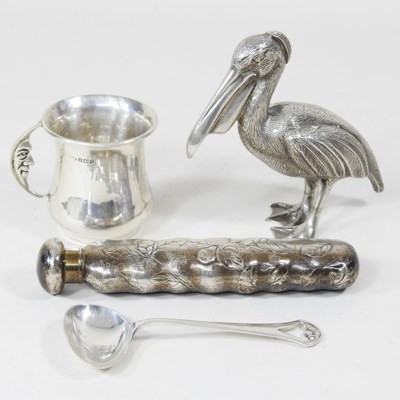 Lot 219 - A silver Christening mug, Birmingham 1956, 49g,...