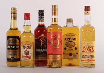 Lot 191 - Six bottles of rum, including a bottle of Don...