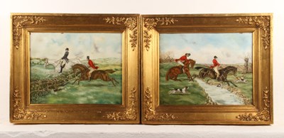 Lot 513 - English School, a pair of hunting scenes, oil...