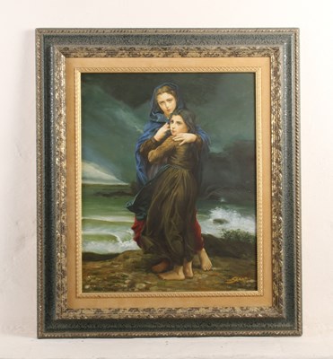 Lot 415 - M. Steen, a portrait of two girls on a stormy...