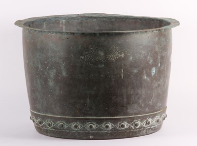 Lot 301 - A large riveted copper copper or jardiniere