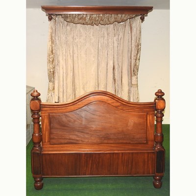 Lot 417 - A Victorian mahogany half tester bedstead