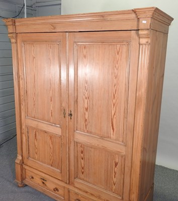 Lot 404 - A continental antique pine armoire