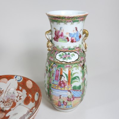 Lot 36 - A pair of 19th century Chinese Canton porcelain vases