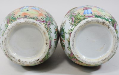 Lot 36 - A pair of 19th century Chinese Canton porcelain vases