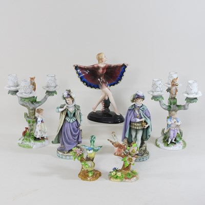 Lot 37 - Two Crown Staffordshire porcelain bird groups