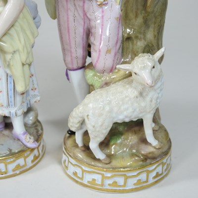 Lot 40 - A pair of 19th century Meissen porcelain figures