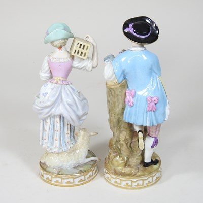 Lot 40 - A pair of 19th century Meissen porcelain figures