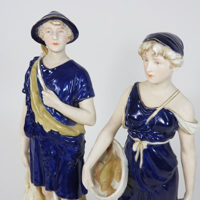 Lot 76 - A pair of Royal Dux porcelain figures