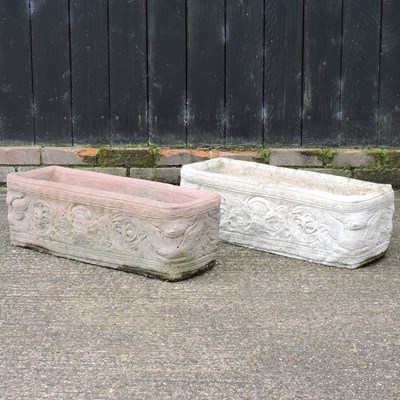 Lot 322 - A pair of reconstituted stone troughs