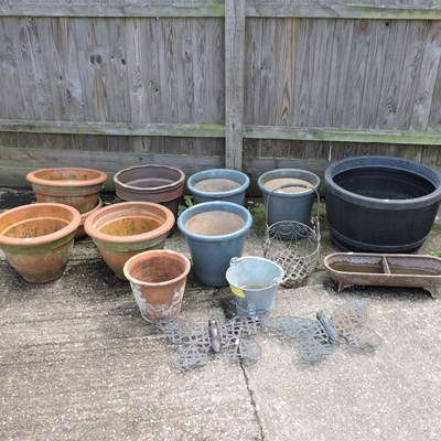 Lot 323 - A collection of glazed garden pots