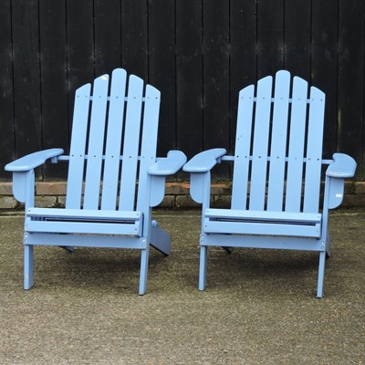 Lot 307 - A pair of adirondack garden chairs