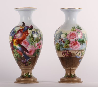 Lot 325 - A pair of 19th century porcelain vases, each...