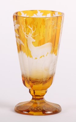 Lot 413 - A 19th century Bohemian amber overlaid glass...