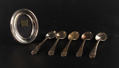 Lot 231 - A set of five silver teaspoons, marked...