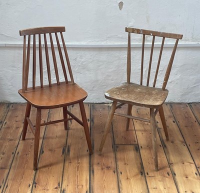 Lot 377 - An Ercol blonde elm stick back dining chair,...